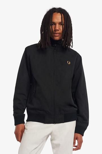 Black Fred Perry Harrington Men's Jackets | PH 1192ZUTG